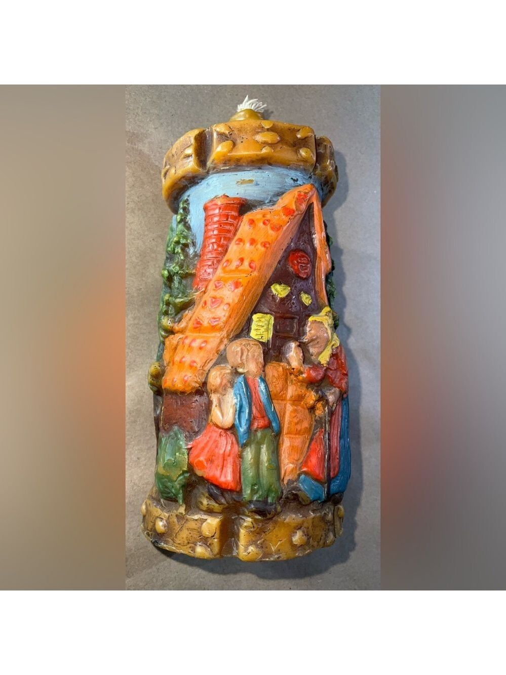 Vintage Gunter-Kerzen‎ Hansel & Gretel hand carved and painted candle - Grimm’s
